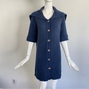 Calypso Navy black cashmere blend long cardigan